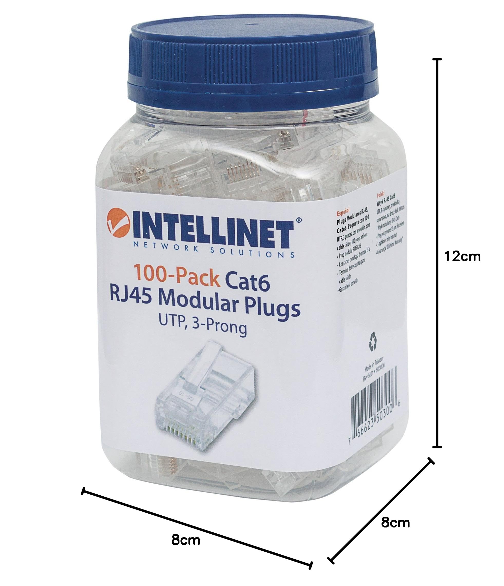 intellinet 100-Pack Cat6 RJ45 Cavo di Collegamento RJ-45 Trasparente