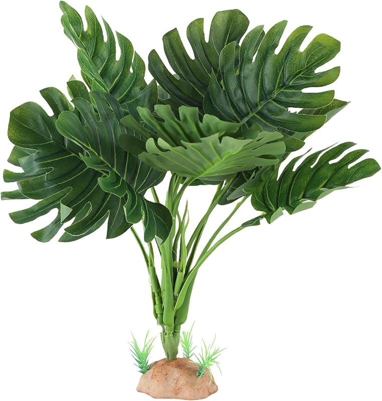 Planta artificial Monstera para terrário e habitat de répteis IBWell