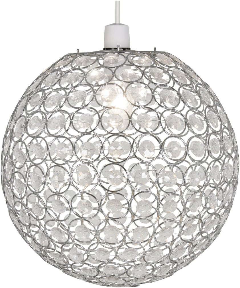 Oaks Lighting Kendal Ball Pendant Shade Finished in Chrome with Clear