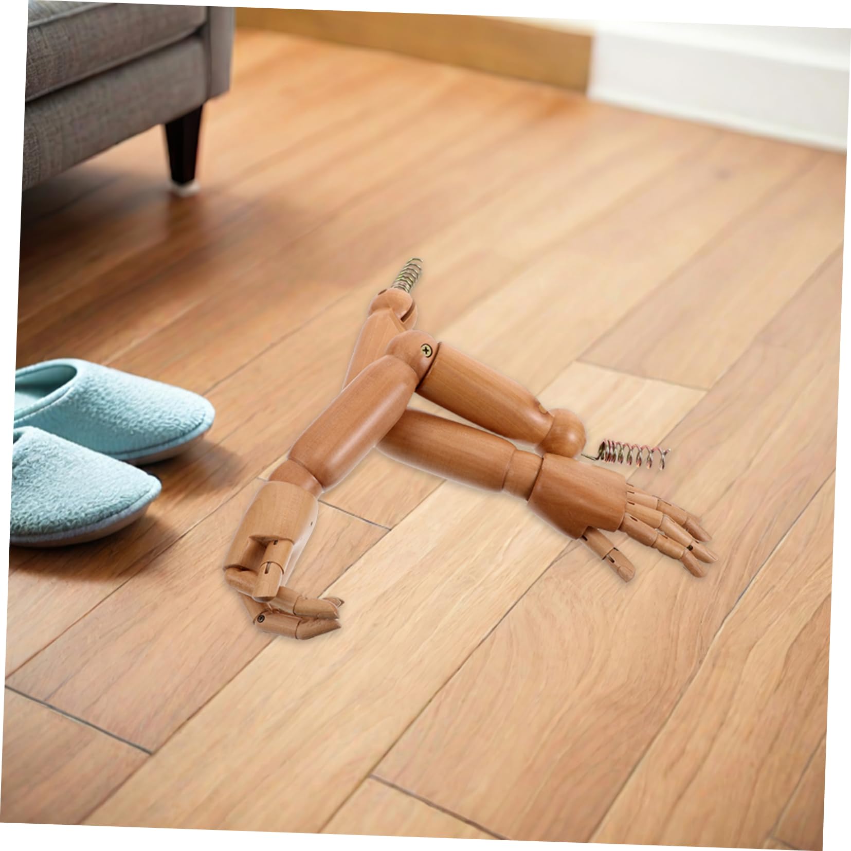 WOONEKY Bras de Mannequin Articulé en Bois avec Mains, Lot de 1 Paire