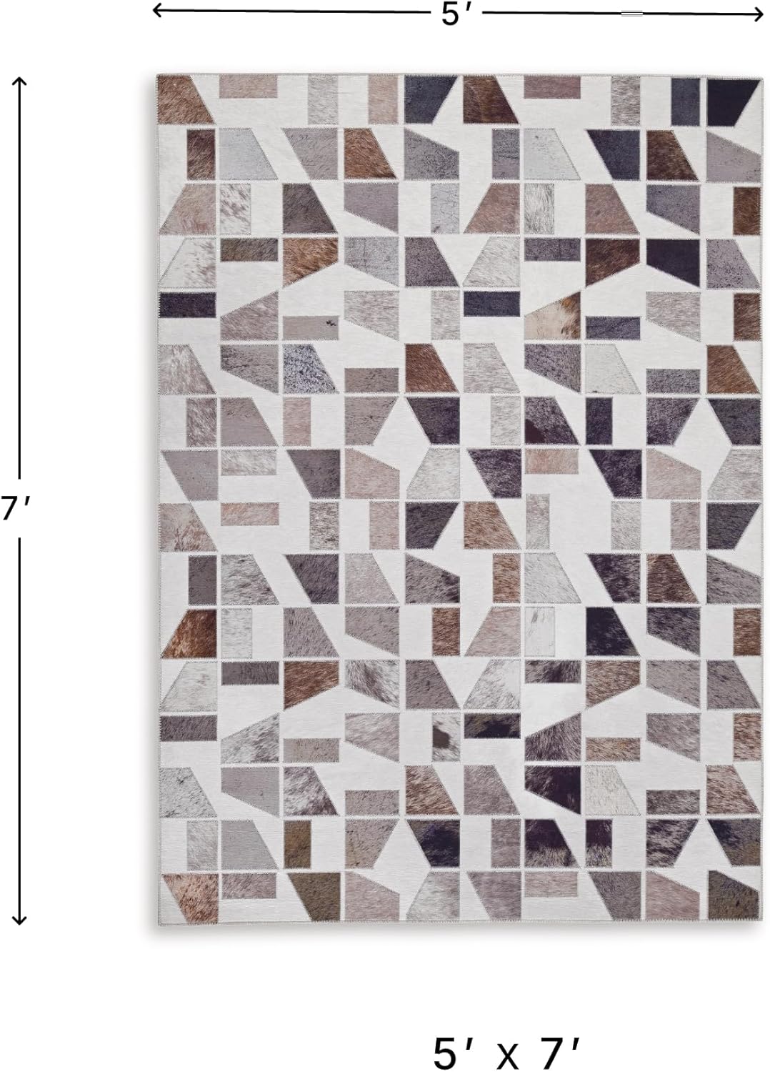 Signature Design by Ashley Jettner Contemporary 5' x 7' Chenille Printed Abstract Design Medium Area Rug, Multicolor