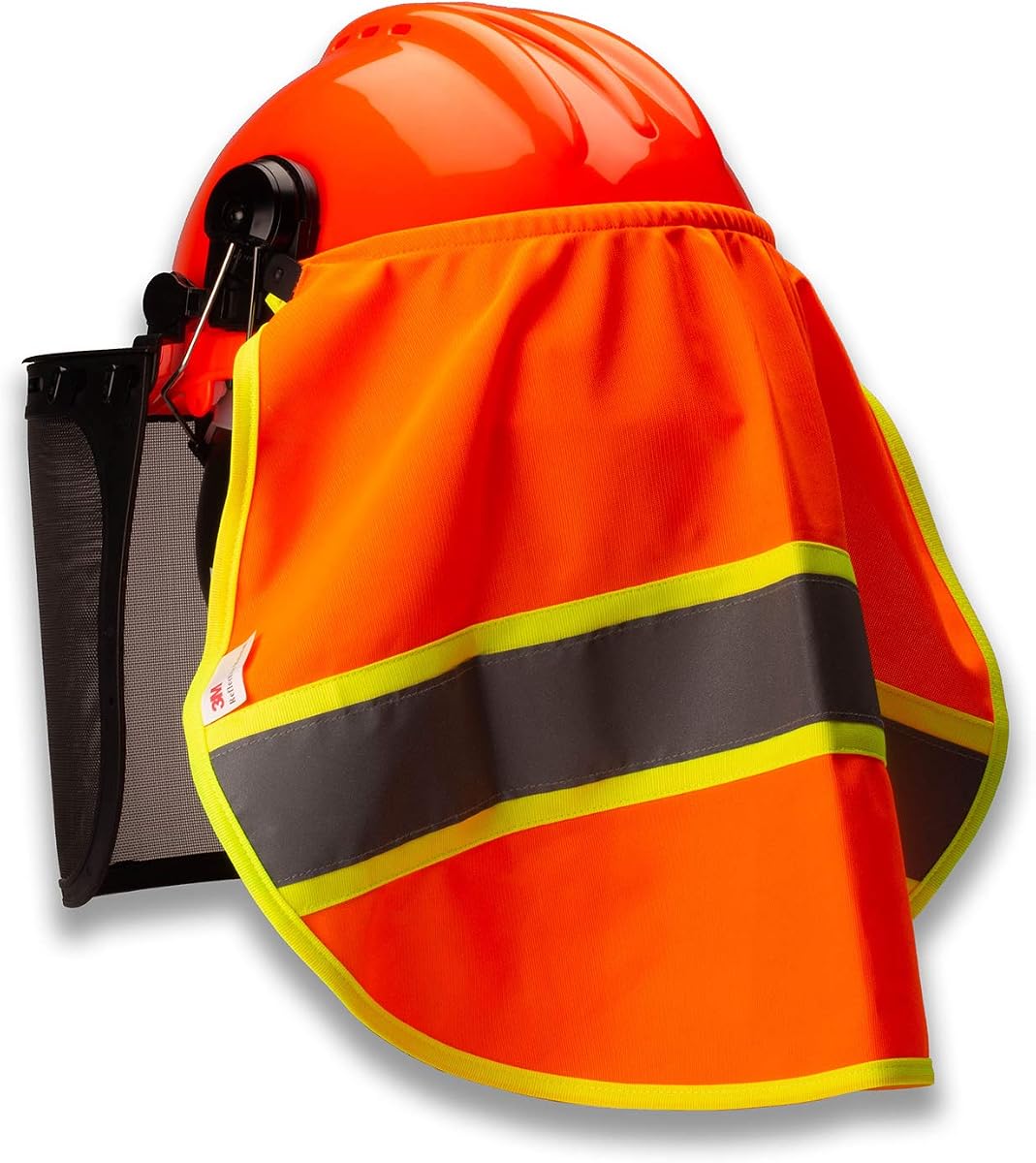 Neck Shade for Forestry Safety Helmet, Knitted with 3M Reflector, Breathable 100% Polyester Fabric