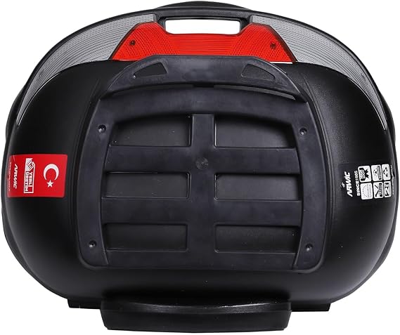Motosiklet Çantası Arka Motosiklet Bagajı Kargo Taşıma Aparatlı Sırt Dayamalı Topcase Kuyruk Çantası Kilitlenebilir UniversalCV46 (Siyah)