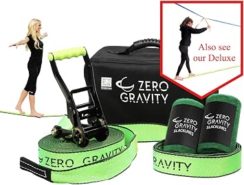 Slackline Kit with Industry Leading Carry/Storage Bag, Upgraded Ratchet w/Molded Finger Grip & Smooth Operation + Tree Protectors; Great Set for Kids, in All respects
