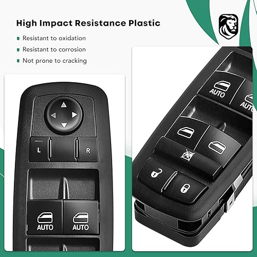 Miniatura 7 de YHTAUTO Master - Interruptor de ventana eléctrica de repuesto para Jeep Grand Cherokee y Dodge Durango 2014-2015, 11 pines, sin espejos plegables