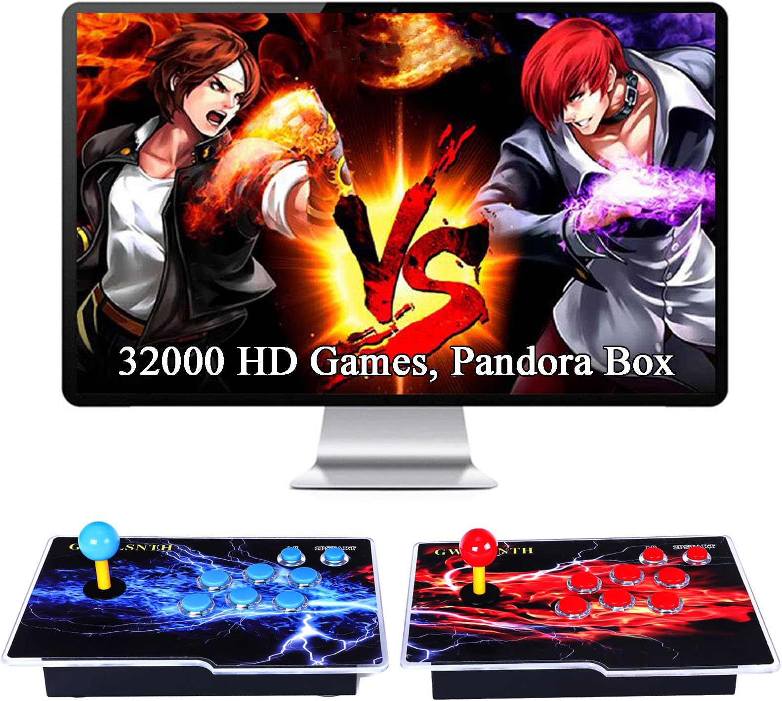 GWALSNTH 32000 in 1 Pandora Box 60S Arcade Games Console,1280X720 Display,Search/Save/Hide/Pause Games,Two Separate joysticks,1-4 Players