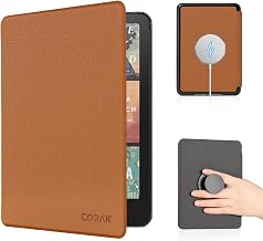 CoBak Case with Fold-Back Magnetic Cover for 7" Kindle Paperwhite 12th Gen 2024 and Kindle Colorsoft - for PopSockets Grip, Compatible with iPhone MagSafe and Anker Wireless Charging Pads, Auto Wake