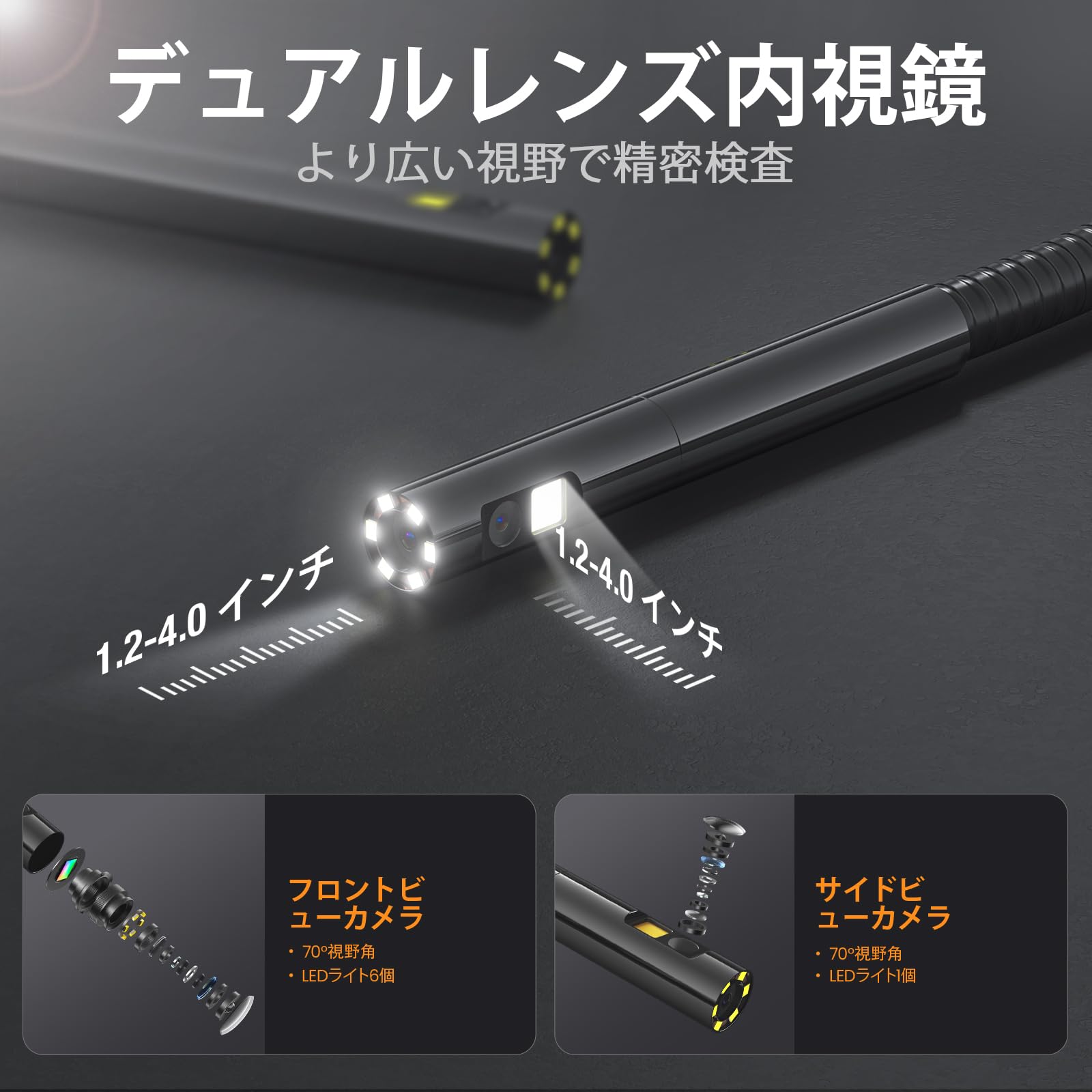 Amazon.co.jp: Teslong NTS500 デュアルレンズファイバースコープ 極細 