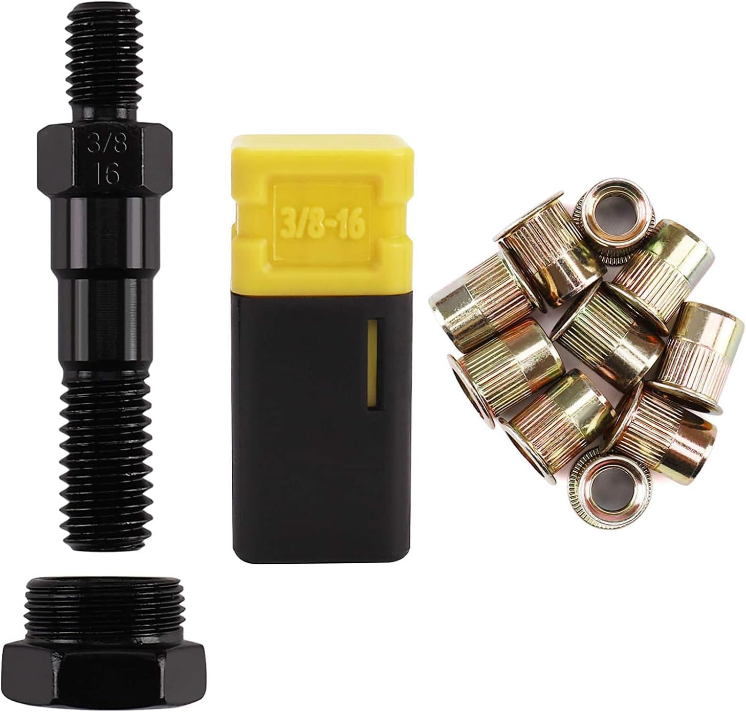 Rivet Nut Tool Mandrel 3/8-16 and 10 Pcs Rivet Nuts