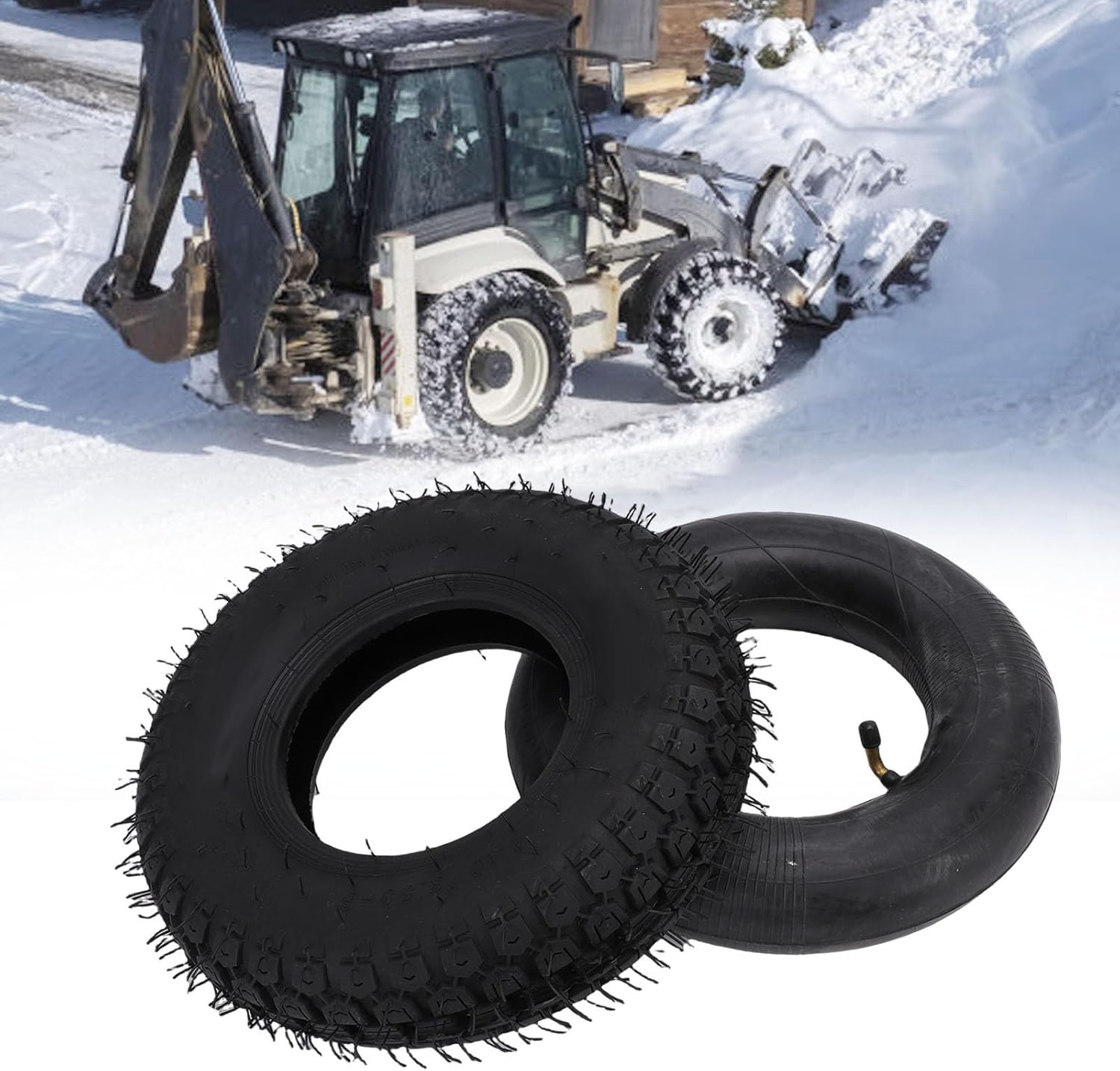 Acouto 4.10-6 4.10/3.50-6 Tire and Inner Tube Rubber for Go Kart ATV Mini Bike Garden Rototiller Wheelbarrow Lawn Tractor