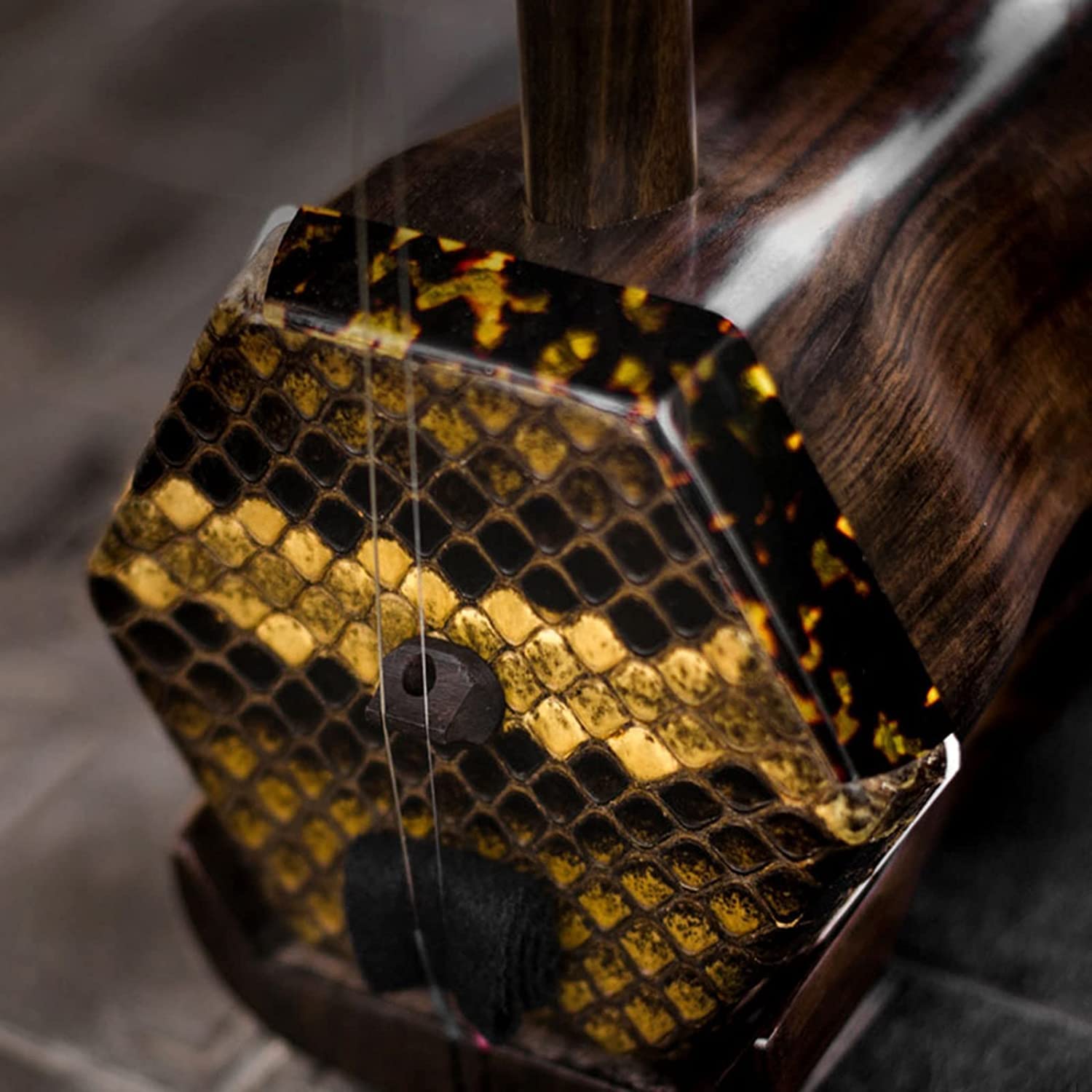 Solidwood Erhu, Erhu Musikinstrument, Handgefertigtes Erhu in professioneller Aufführungsqualität mit hochwertiger Aufbewahrungsbox
