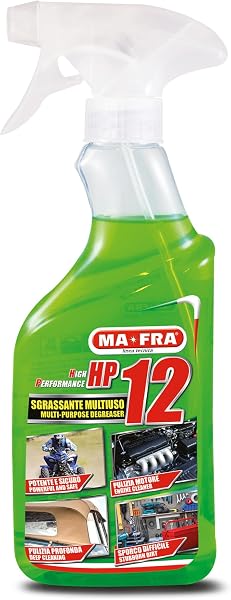 MAFRA, HP12, Sgrassatore Universale Multiuso con Formula Attiva, Adatto a Tutte le Superfici, Potente e Sicuro sulle Parti Trattate, Ideale per Pulizia Auto, Moto e Camper, Formato 500ml - 1