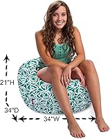 Vista 874 de Posh Creations Puf estructurado cómodo para jugar, leer y ver la televisión, Malibu Lounge, tela de lona para colorear, criaturas