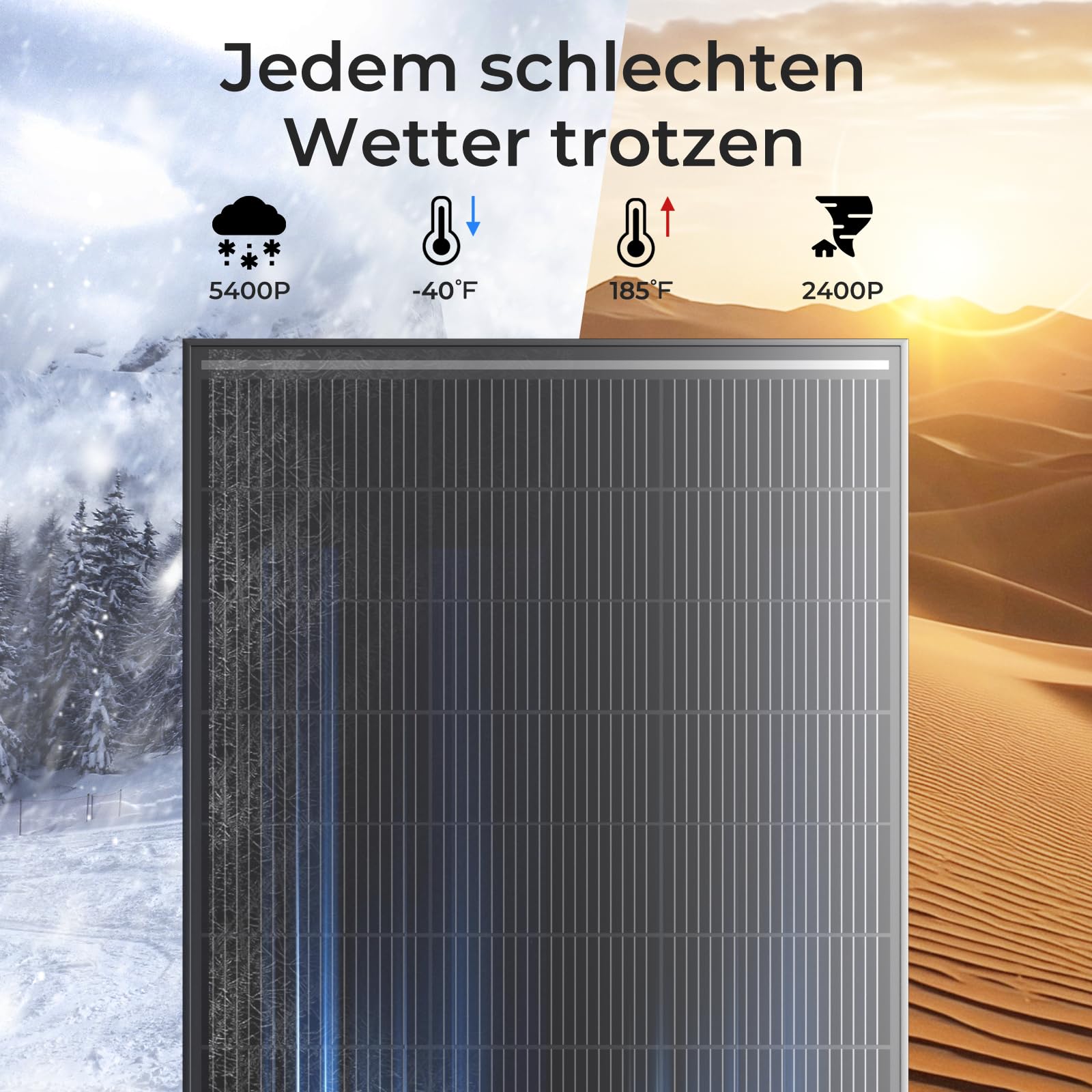 Solarpanel 200W, 12V PV Modul, SMBB Technologie, Hohe Effizienz Monocrystalline Solarmodul, Full Black Aluminium Frame Solar Panel, Ideal for Balcony Power Plant, Motorhome, Boat (200W)