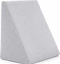 Restify Bed Wedge Pillow for Back Support – Triangle Cushion for Sleeping, Acid Reflux, Leg Elevation & Reading | High Density Foam Incline Pillow for Bed | Washable Cover 18L x 17W x 12H Inch Grey