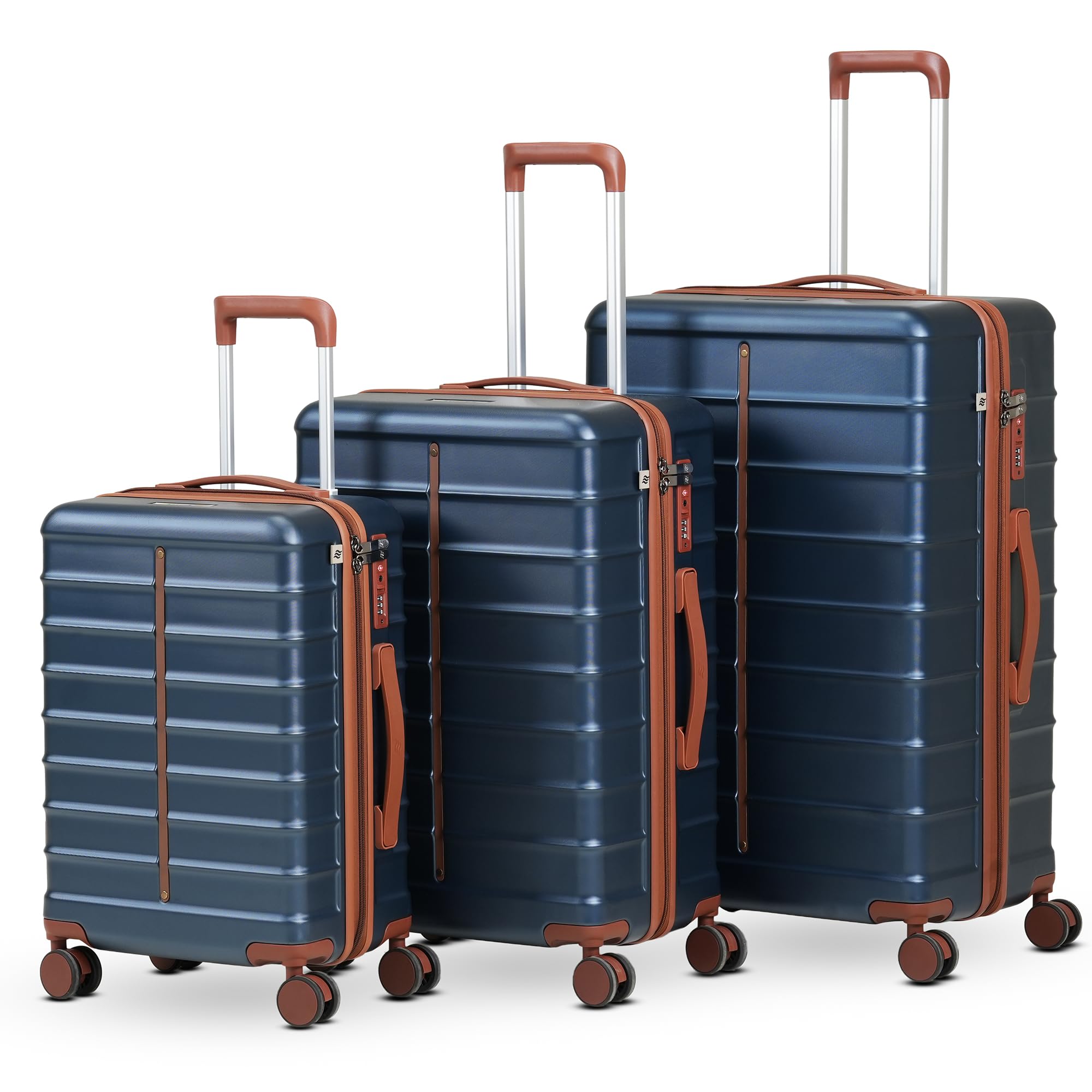 Assembly Premium Luggage Set of 3 Cabin 20 inches, Check-in 24 Inches & 28 Inches with 3 Packing Organisers and TSA Lock for Men and Women | 45L + 80L + 110L | Blue | Odyssey-image-42