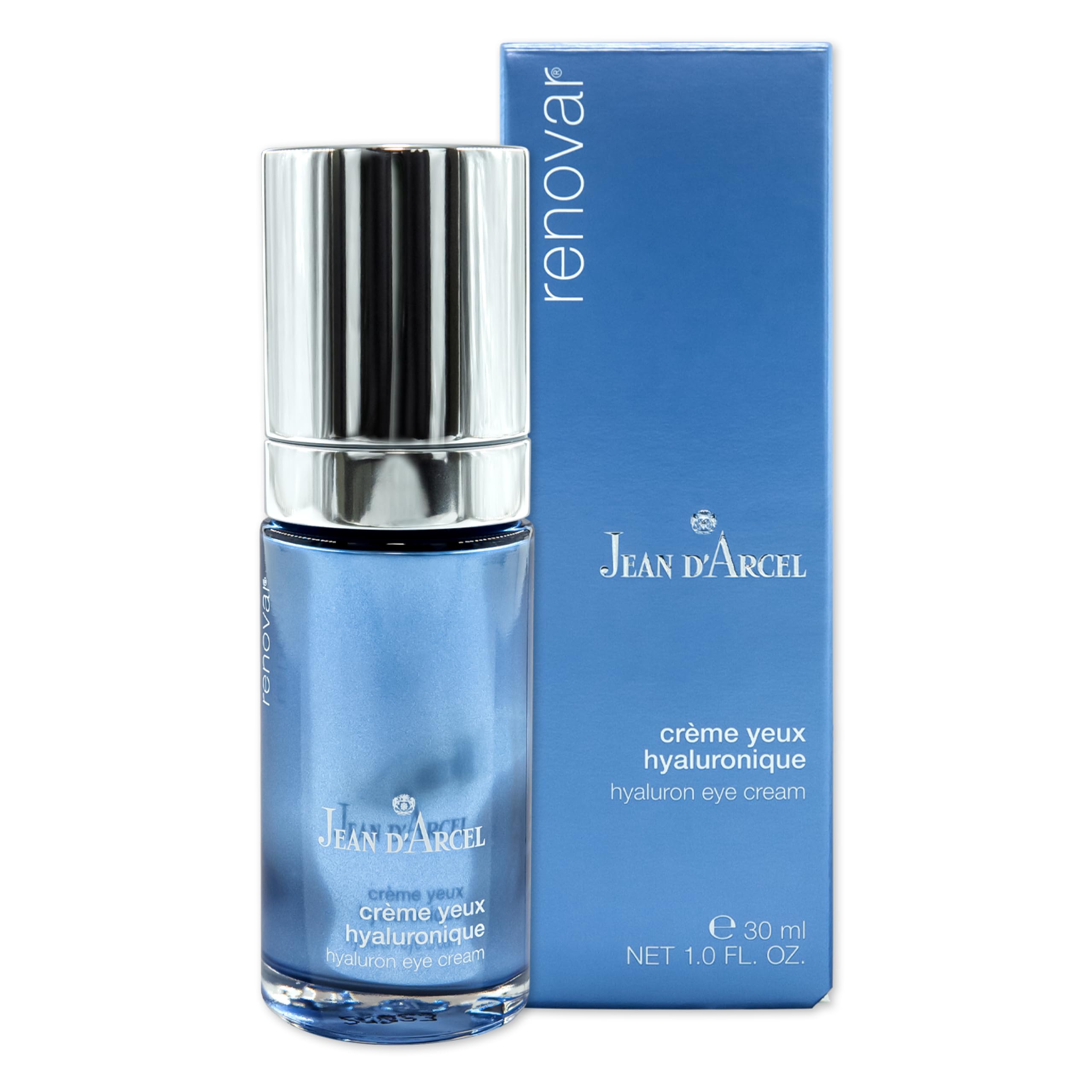 JEAN D'ARCEL RENOVAR crème yeux hyaluronique – Anti-Falten Augencreme – Mit Hyaluronsäure & Kamelien-Öl – Hyaluron Eye Cream – 30 ml
