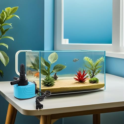 Miniatura 6 de Angoily Bomba de oxígeno silenciosa para acuario con fabricante de ondas y circulación de agua, bomba sumergible compacta para tanque de peces para