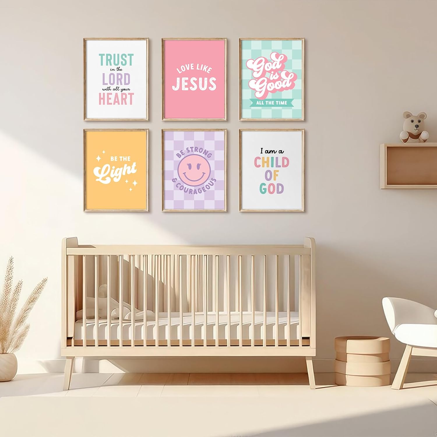 Christian Nursery Wall Art Decor Bible Verses Posters Girl Nursery Canvas Wall Decor kids room Prints Religious Scripture Pictures Modern Christian Artwork for Girls Bedroom 8x10x6 Inch Unframed image 3
