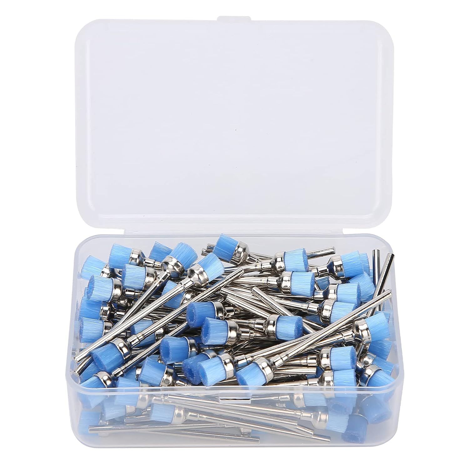 100pcs Nail Drill Bit Cleaning Brush, Dust Remover Manicure Tool Accessory Nail Dust Brush Accessory Manicure Pedicure Home Use (Blue)