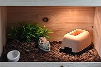 Vista 5 de OMEM Cueva de humidificación de reptiles premium con lavabo para Leopard Geckos Profesional de arcilla para escondite de cerámica (pequeño)
