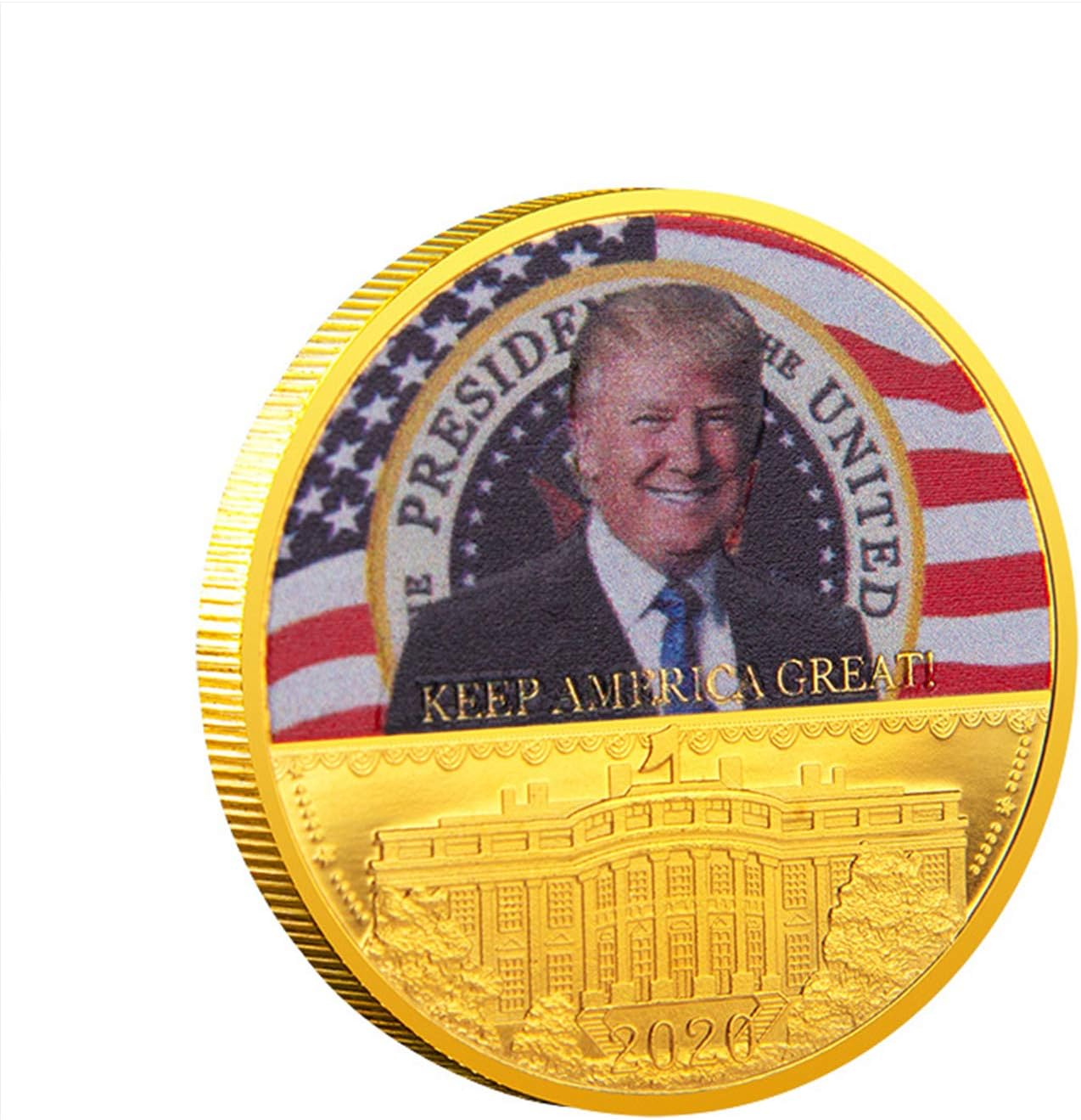 Donald Trump Coin 2020 - Gold Plated Collectible Coin, Protective Case Included - Re-Election Gift, Donald Trump America's 45th President 2020 - Gold and Sliver