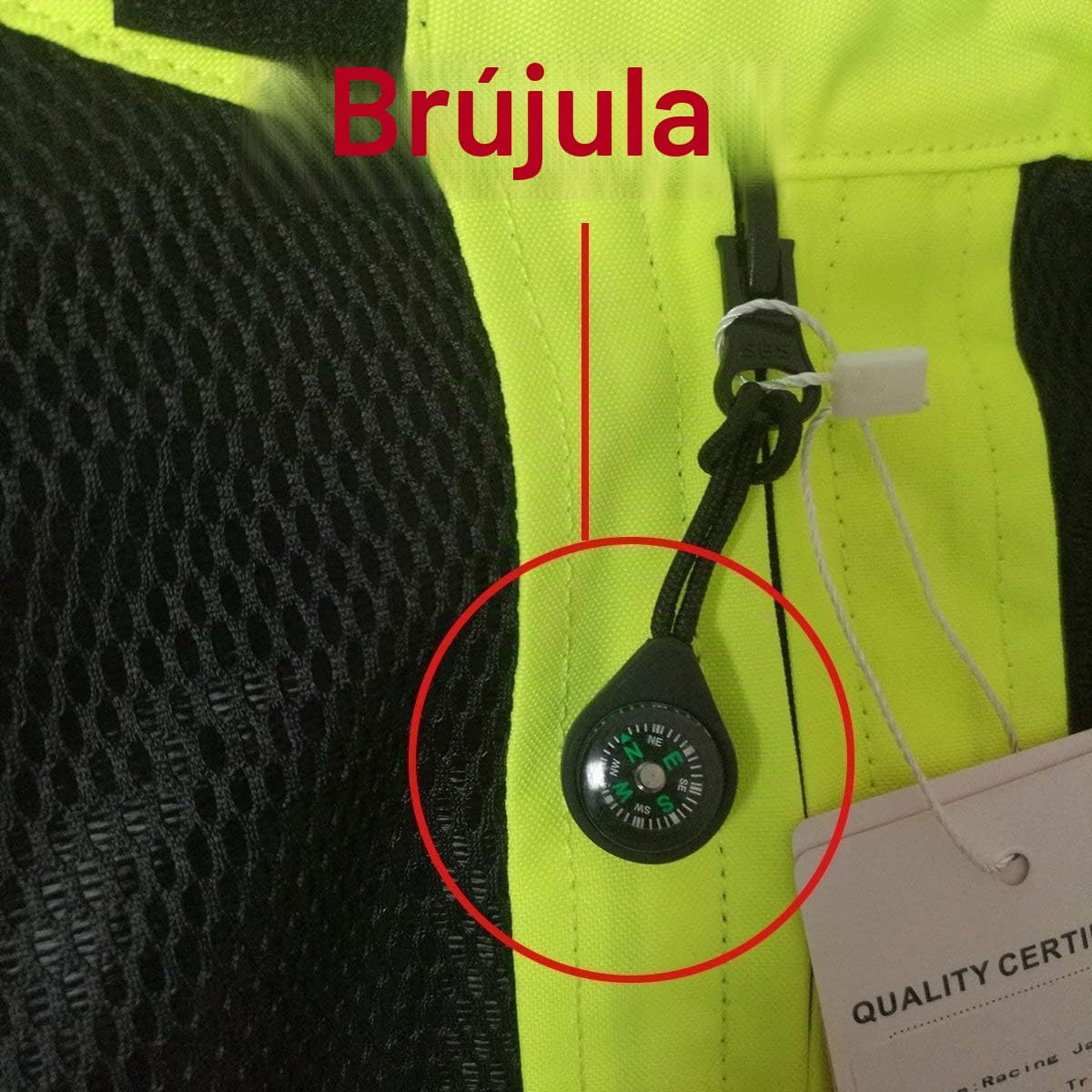 Chaqueta reflectante para moto con protección extraíble, transpirable, impermeable, alta visibilidad nocturna