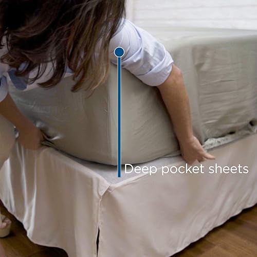 Miniatura 3 de MyPillow Giza Dreams - Sábanas Queen azul lago