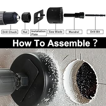 Hole Saw Sets, Includes 8PCS 19-64 mm Hole Saws Kit,2 Mandrels,1 Hex Key|Precision-cut Teeth,Perfect for Drilling Soft Wood PVC Board Plastic Plate 