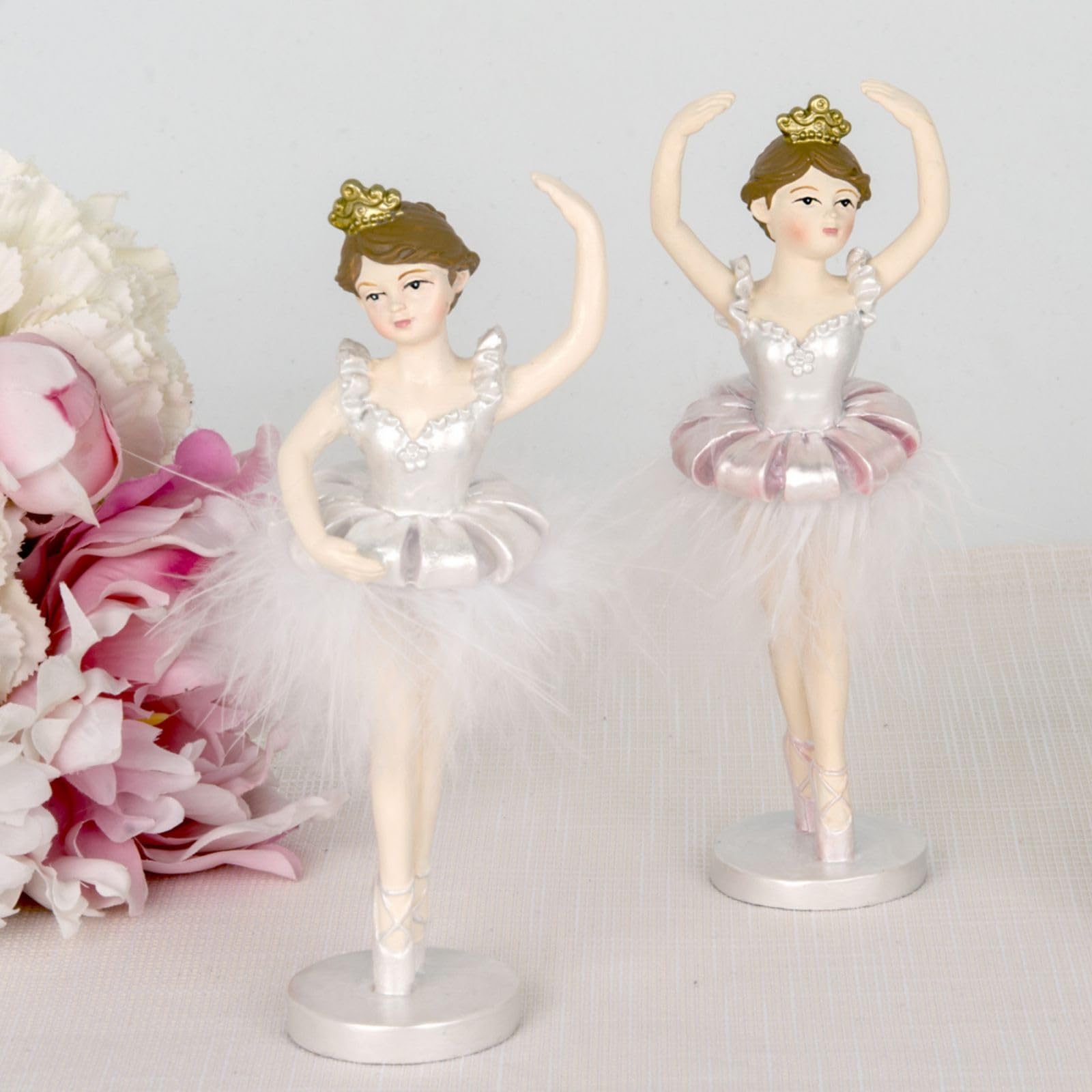 Doni Bomboniere 12 Statuine Ballerina in Resina in Posizioni e Colori Assortiti per bomboniera Economica per Eventi a Tema Danza o Comunione