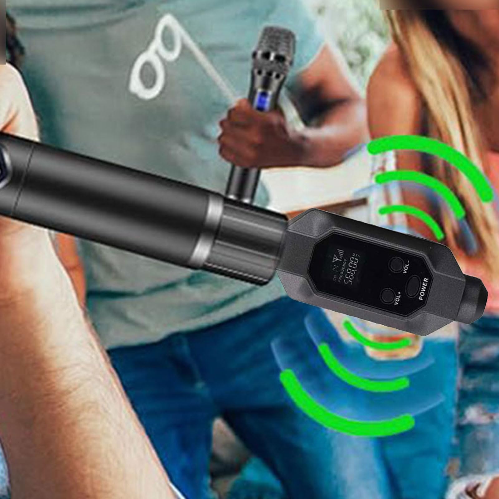 Système de microphone sans fil Audio émetteur et récepteur Adaptateur de microphone XLR à brancher pour microphone dynamique, mixeur audio, système de sonorisation, G6 (1 en 2)