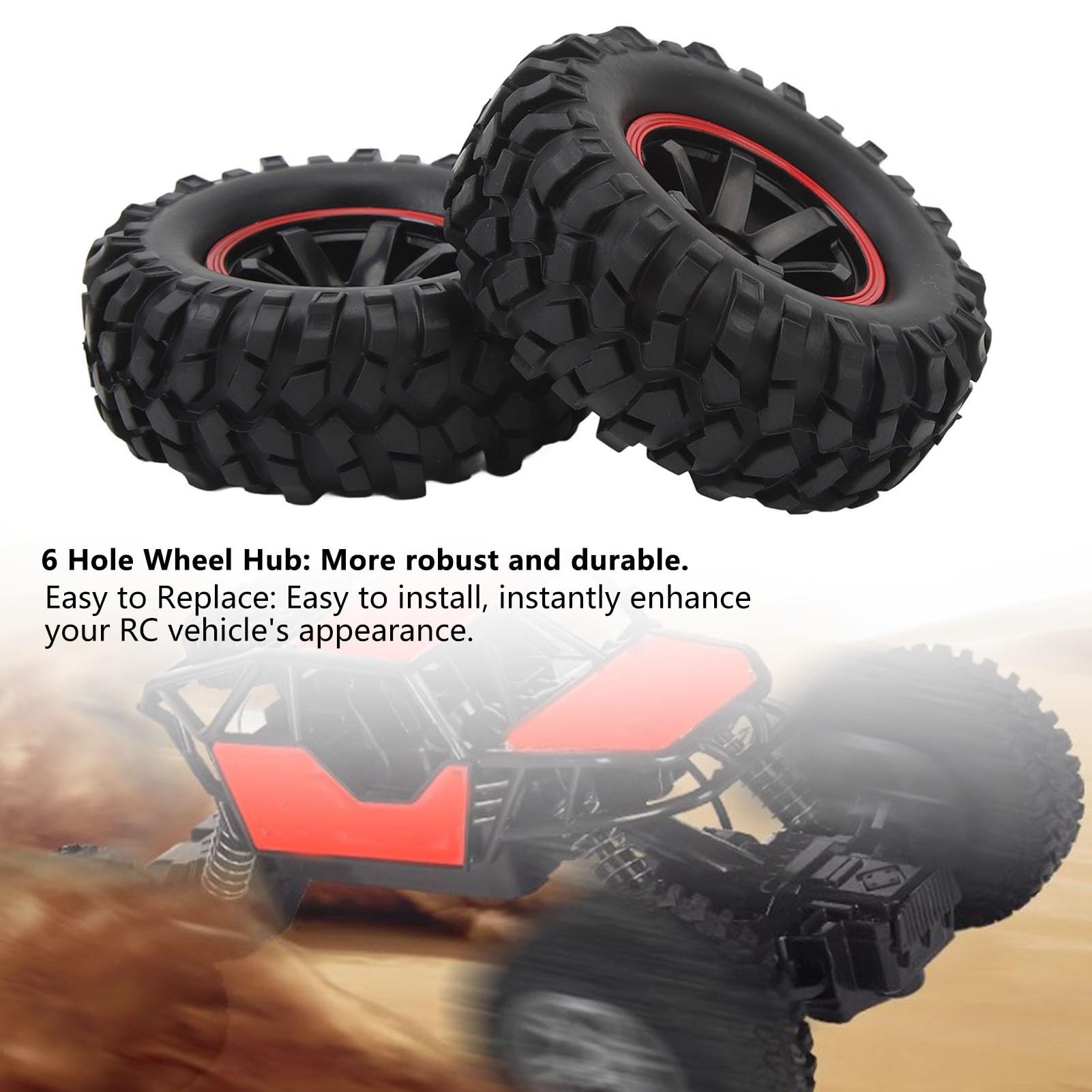4 Pneus RC Crawler 1.9″ – Caoutchouc Haute Adhérence, Jantes Plastique, 96 Mm, Universel 1/10