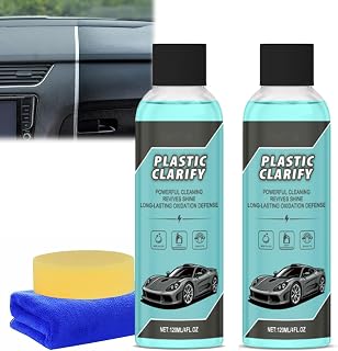 Plastic Clarify, Plastic Clarify for Cars, Car Plastic Restorer, Refreshes Faded Plastic, Vinyl & Rubber Trim - Black Exterior & Interior Care for Detailing (2 Bottle)