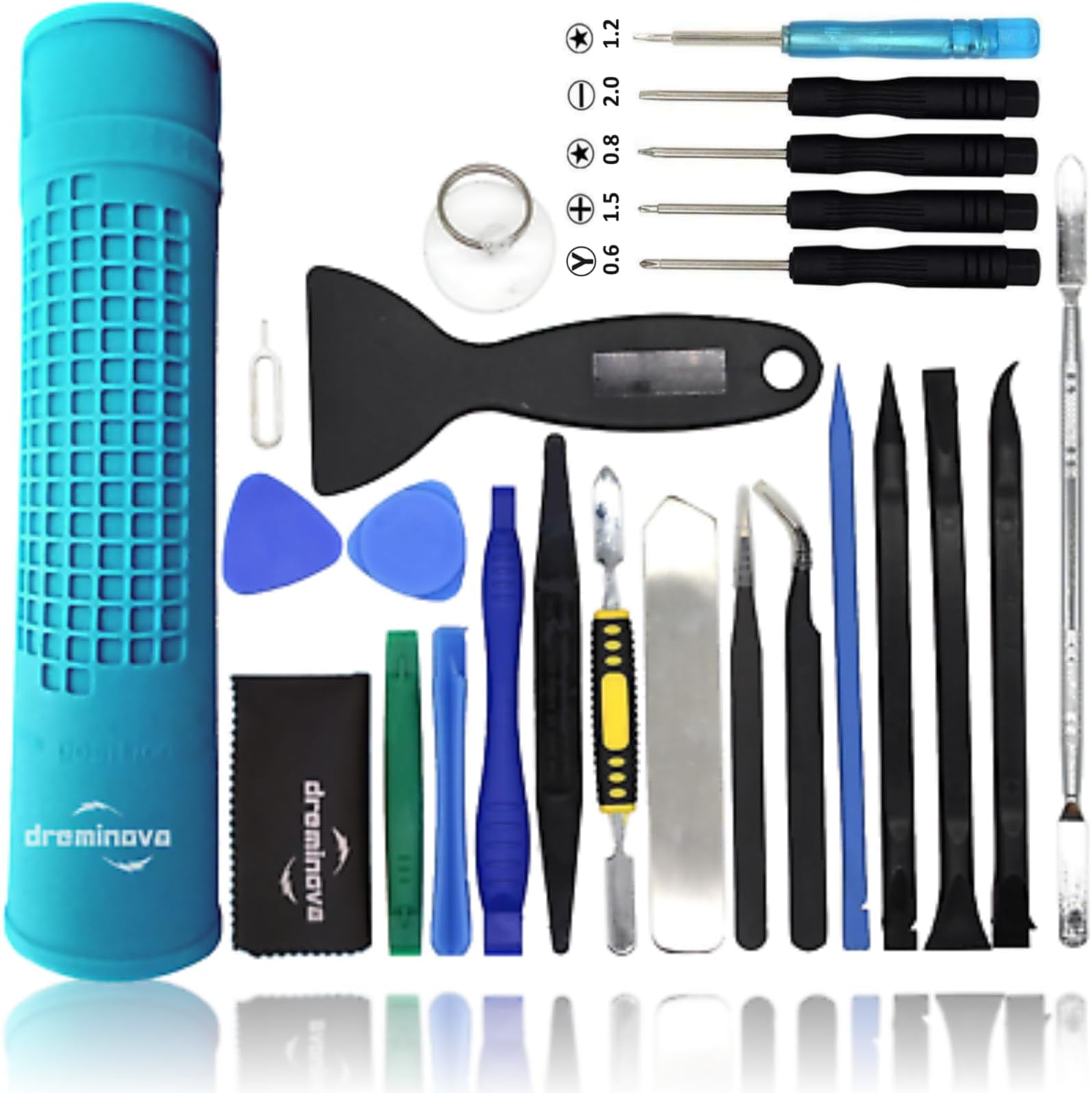 25 in 1 Opening Pry Repair Tool Kit and Anti-Static ESD Safe Soldering Mat Heat Resistant Magnetic Work Pad, Bars, Spudgers, For Laptop Computer Electronics by DREMINOVA