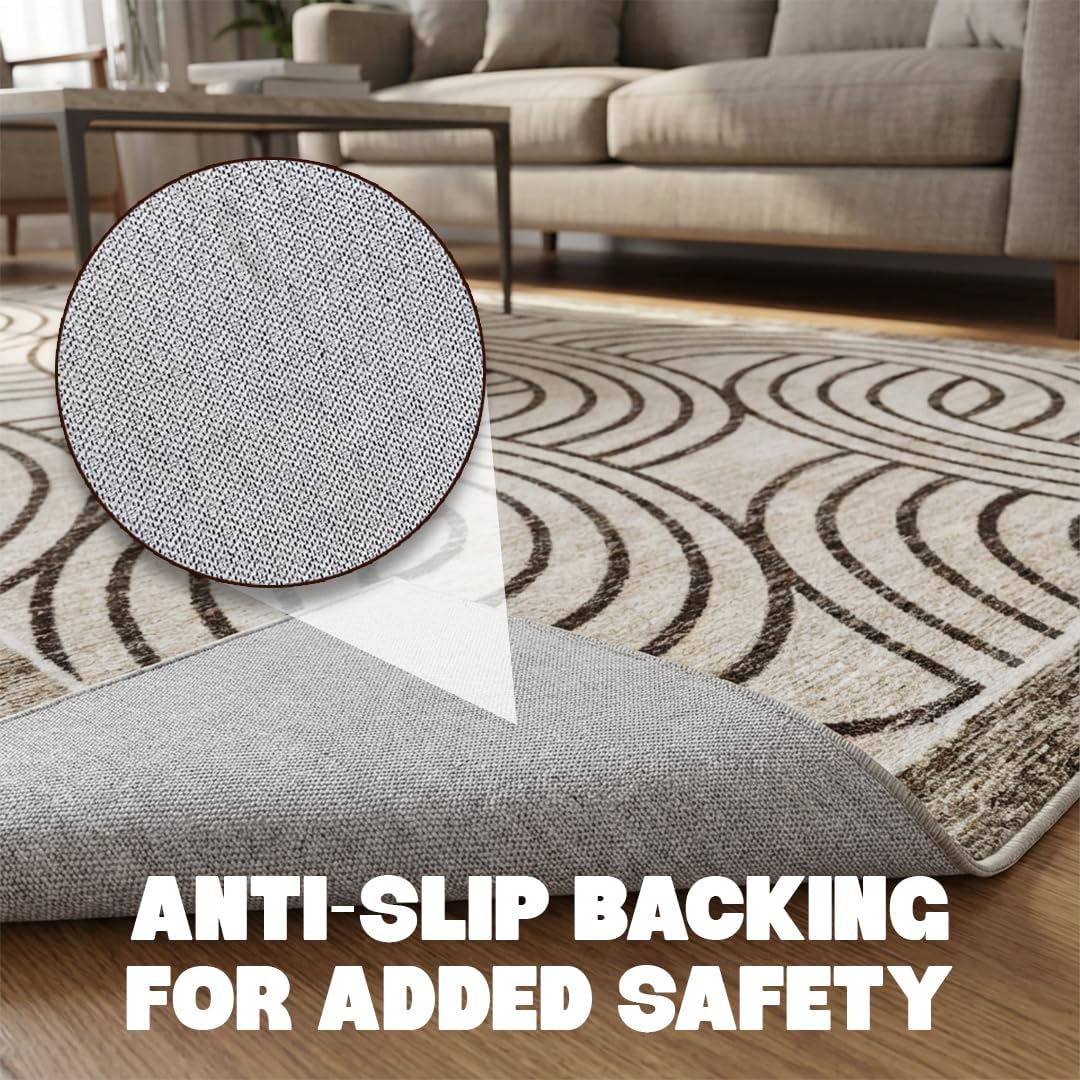 Muddy Mat® Orbit 2ft x 3ft Washable Area Rugs for Living Room, Bedroom & Dining Room – Modern Soft Low Pile Non Slip Carpet – Pet Friendly Waterproof Foldable Rugs for Home