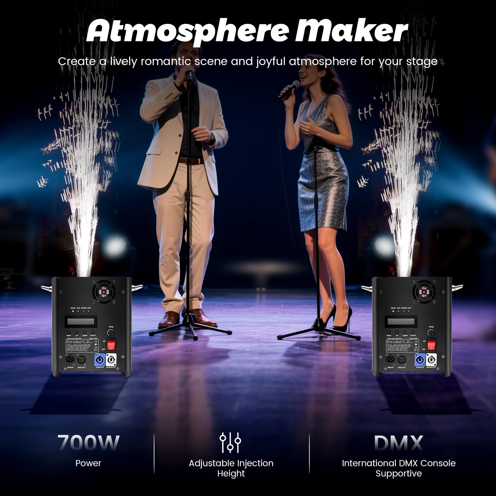 700 W Telecomando Elettronico Sparkler Pirotecnica Macchina Freddo Sparkler Sparkular Sparkler FX Fuochi d'artificio Fase Telecomando Sparkler per Bar Palcoscenico Party