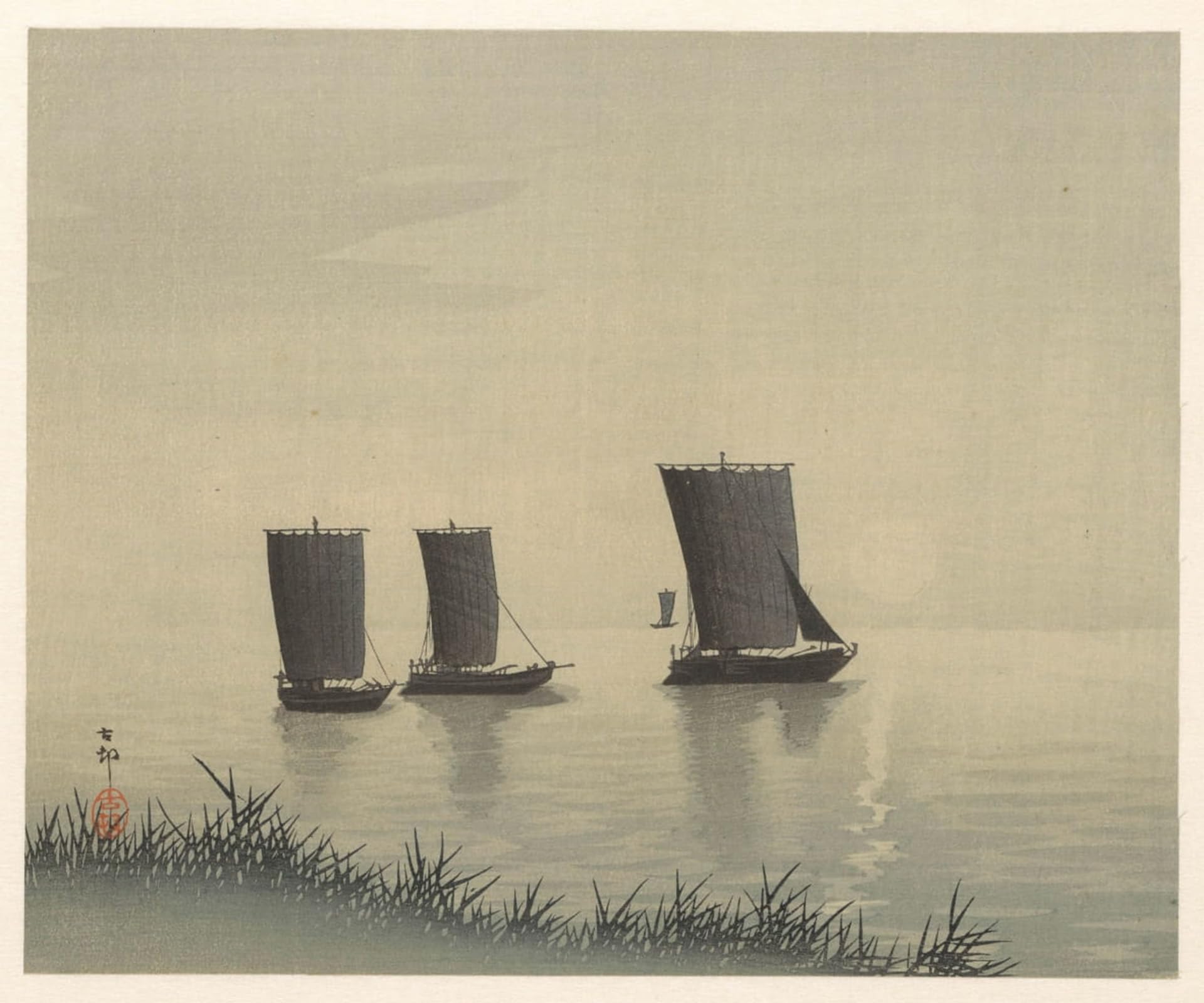 ARTXLXXBN Famous Art Print Poster Vintage Wall Art Aap in Kakiboom by Ohara Koson Canvas Art Poster for Home Decor 60x90cm
