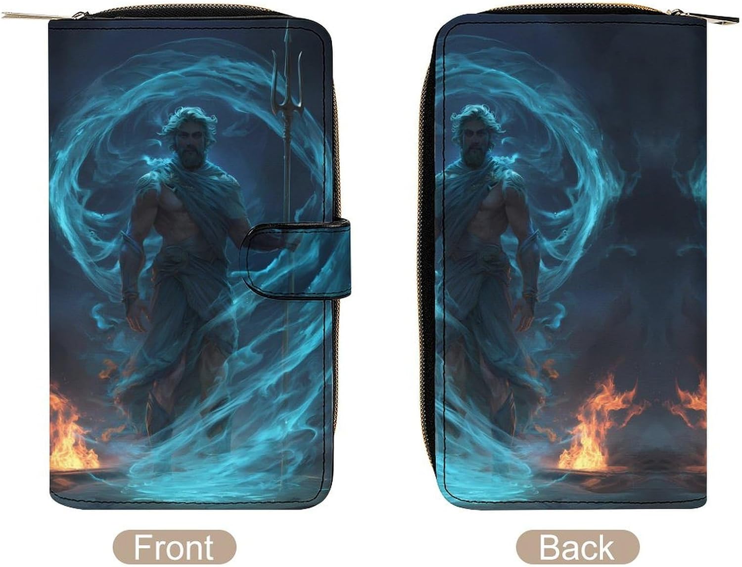 Poseidons Greek God Women's Long Wallets Leather Purse Fold Clutch Credit Card Holder