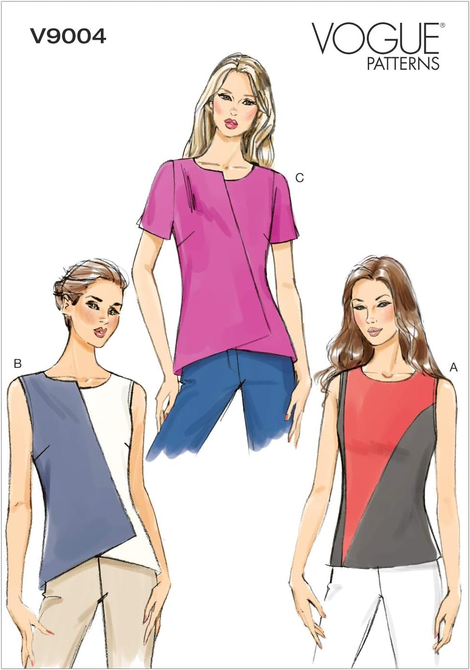 Vogue Patterns V9004 Patrons de Couture de Hauts pour Femme Multicolore Taille 36 à 44 Amazon