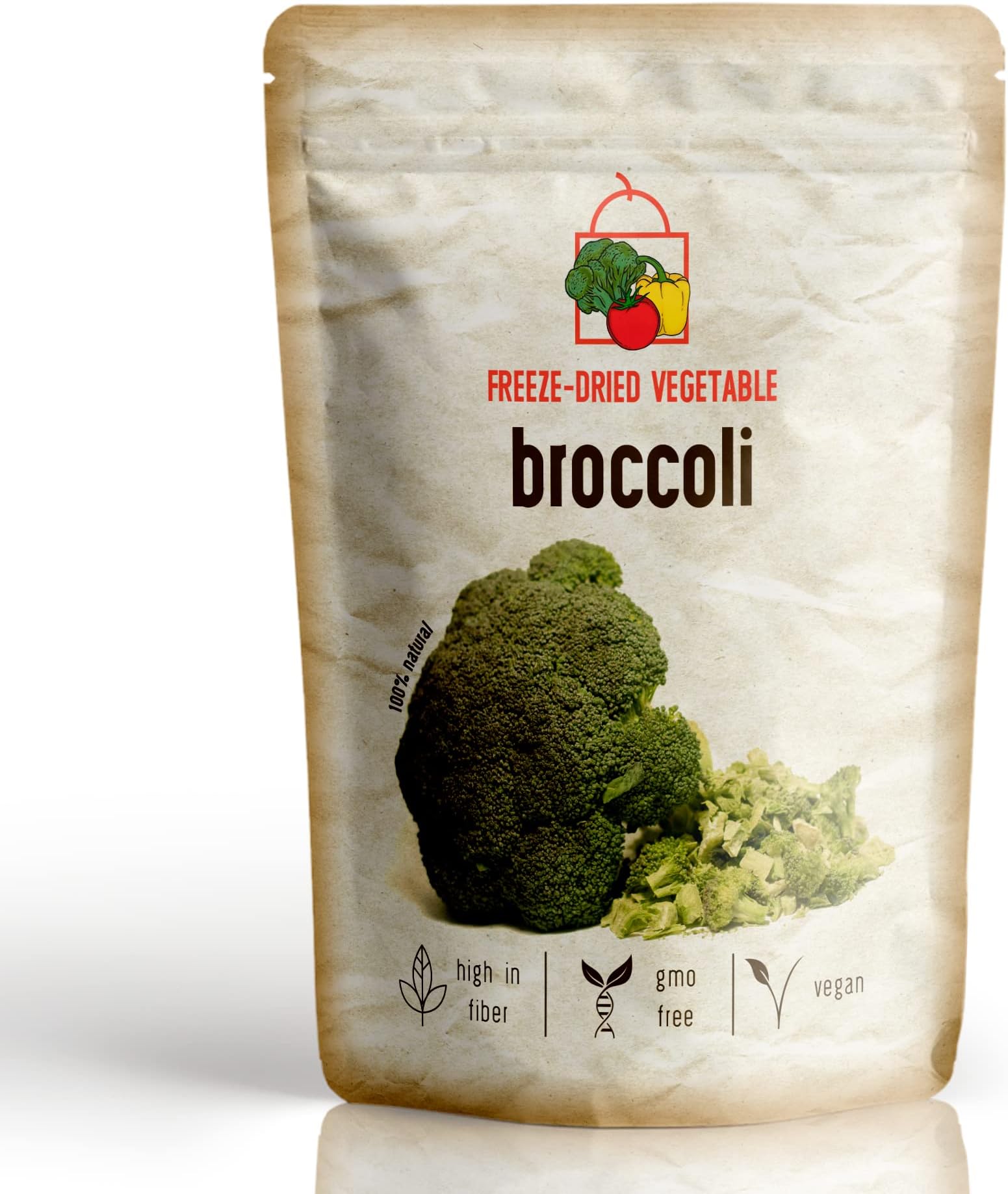 FREEZE DRIED BROCCOLI - PACK 3 (1.7 oz each) 100% Natural BROCCOLI Nothing Added Bulk Can Size