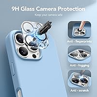 Vista 814 de GONEZ Funda de silicona para iPhone 15 Pro Max, compatible con Magsafe, protector de cámara + protector de pantalla, forro de microfibra suave Negro