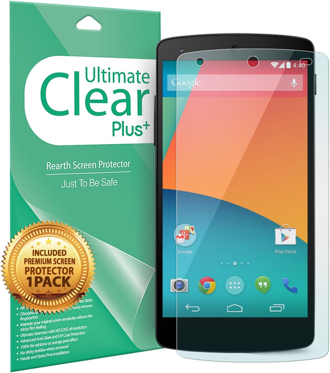 Nexus 5 Case, Ringke [Fusion] Clear PC Back TPU Bumper w/Screen Protector [Drop Protection/Shock Absorption Technology][Attached Dust Cap] For Google Nexus 5 - Mint