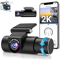 Vista 1 de Cámara de tablero 2K de 3 canales, cámara de tablero 2K+1080P frontal y trasera 360 Dual Dash Cam WiFi incorporado 2K+1080P+1080P Cámara triple