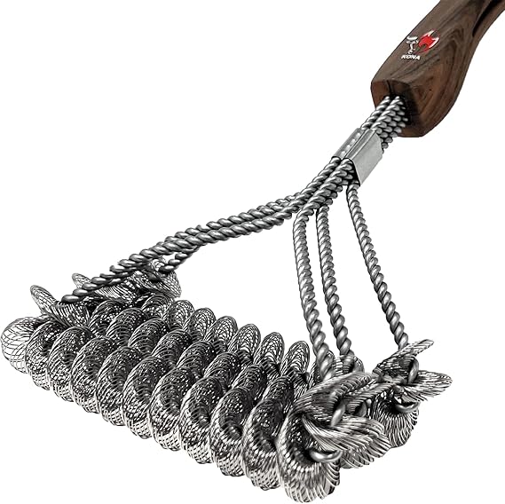 Kona Safe/Clean Grill Brush Bristle Free BBQ Grill Brush Wood Grain