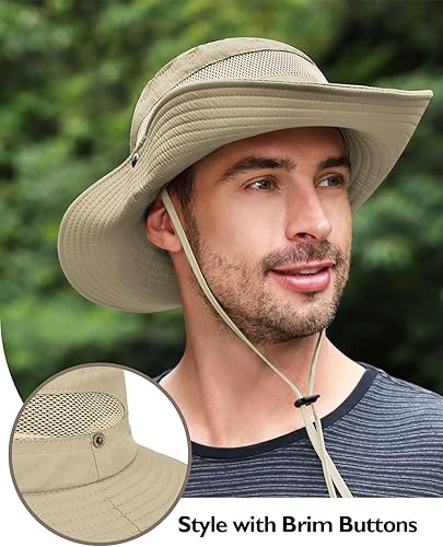 Miniatura 6 de Century Star Sombreros de sol para hombre, sombrero de ala ancha, para mujer, playa, pesca, al aire libre, verano, safari, Boonie, sombrero con