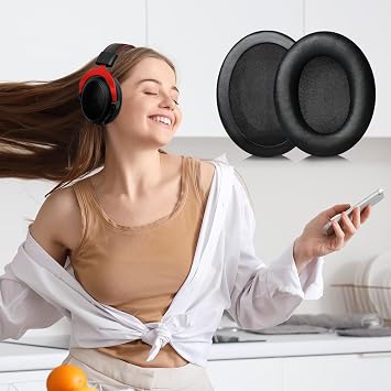 2 Ear Pads Replacement Compatible with Kingston HyperX Cloud 2 3 Memory Foam Leather Ear Pads for Cloud II III Cloud Flight Cloud Flight S Cloud Alpha S Cloud Alpha Pro Cloud Stinger Headphones