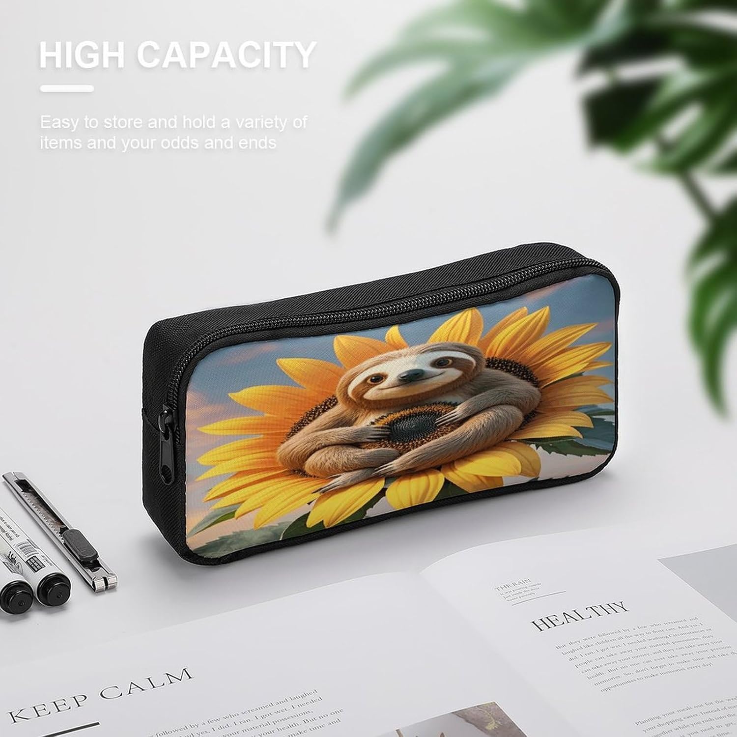 Cute Animal Large Pencil Case Pouch Big Capacity for Office image 4