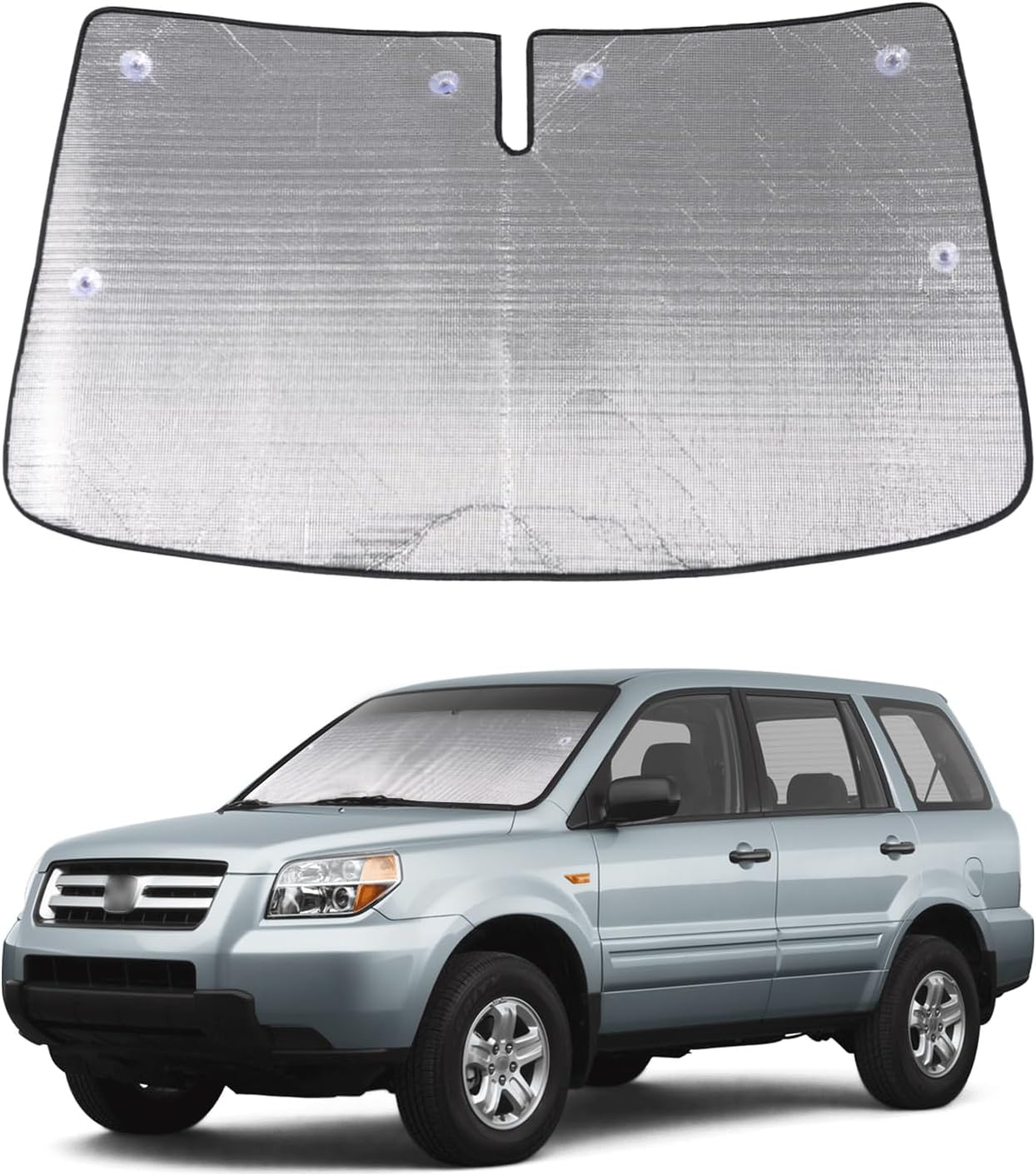 Windshield Sunshade for Honda Pilot 2003-2008 Accessories Front Window Sun Shade Foldable Reflective Sun Visor Custom Sunscreen UV Blocker Privacy Protector HeatShield Keep Your Car Cooler (Sliver)