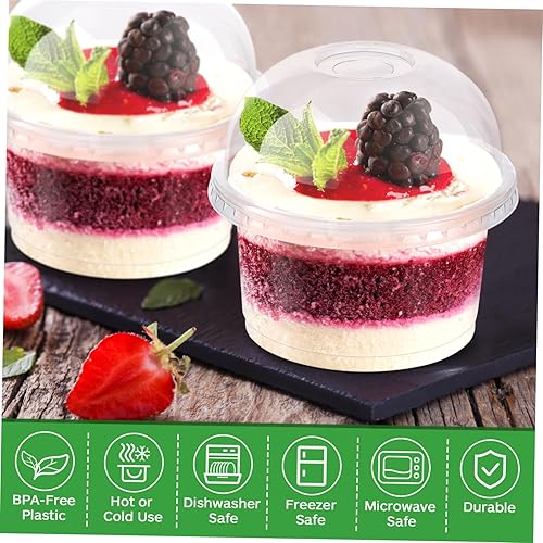 Miniatura 9 de TENDYCOCO Contenedor de plástico transparente para cupcakes, 50 unidades, 8.5 fl oz, mini cajas individuales desechables para cupcakes con tapas