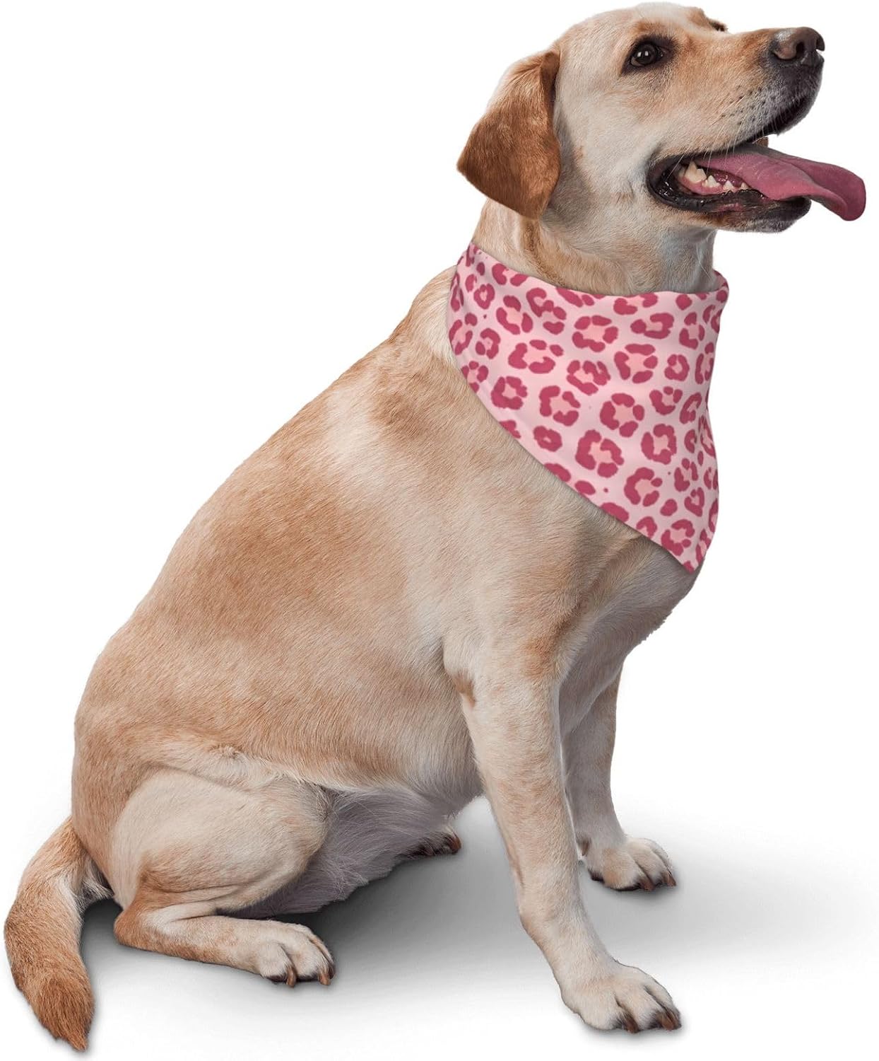 Leopard Print Dog Bandana,Soft Comfortable Pet Triangle Bibs Scarf for Puppy Cats Dogs, Cute Leopard Designs Washable Kerchief Scarf for Dog Lovers (Light Pink) image 2